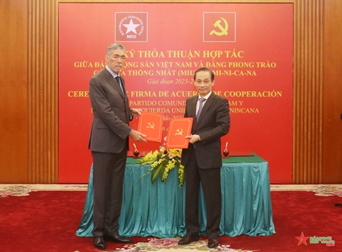 ​Lễ ký thỏa thuận hợp tác giữa Đảng Cộng sản Việt Nam và Đảng Phong trào Cánh tả Thống nhất Cộng hòa Dominicana